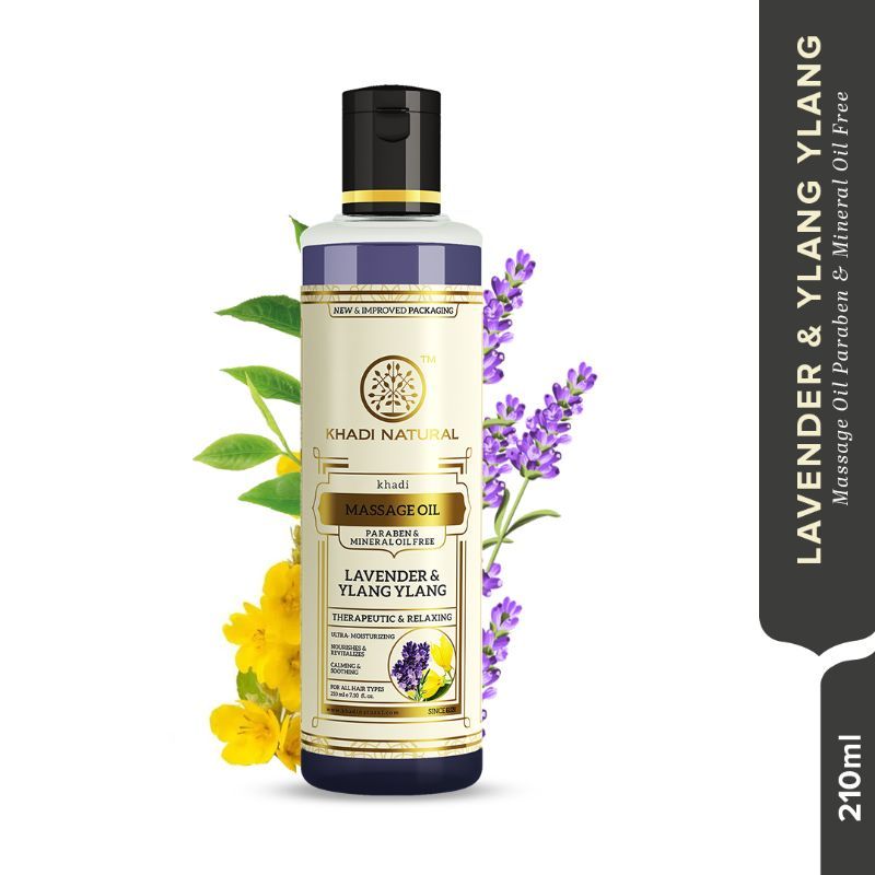 Khadi Natural Lavender & Ylang Ylang Massage Oil Nourishes & Revitalizes
