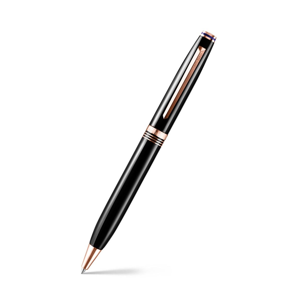 Lapis Bard Contemporary Ballpoint Pen - Black With Rose Gold Trims