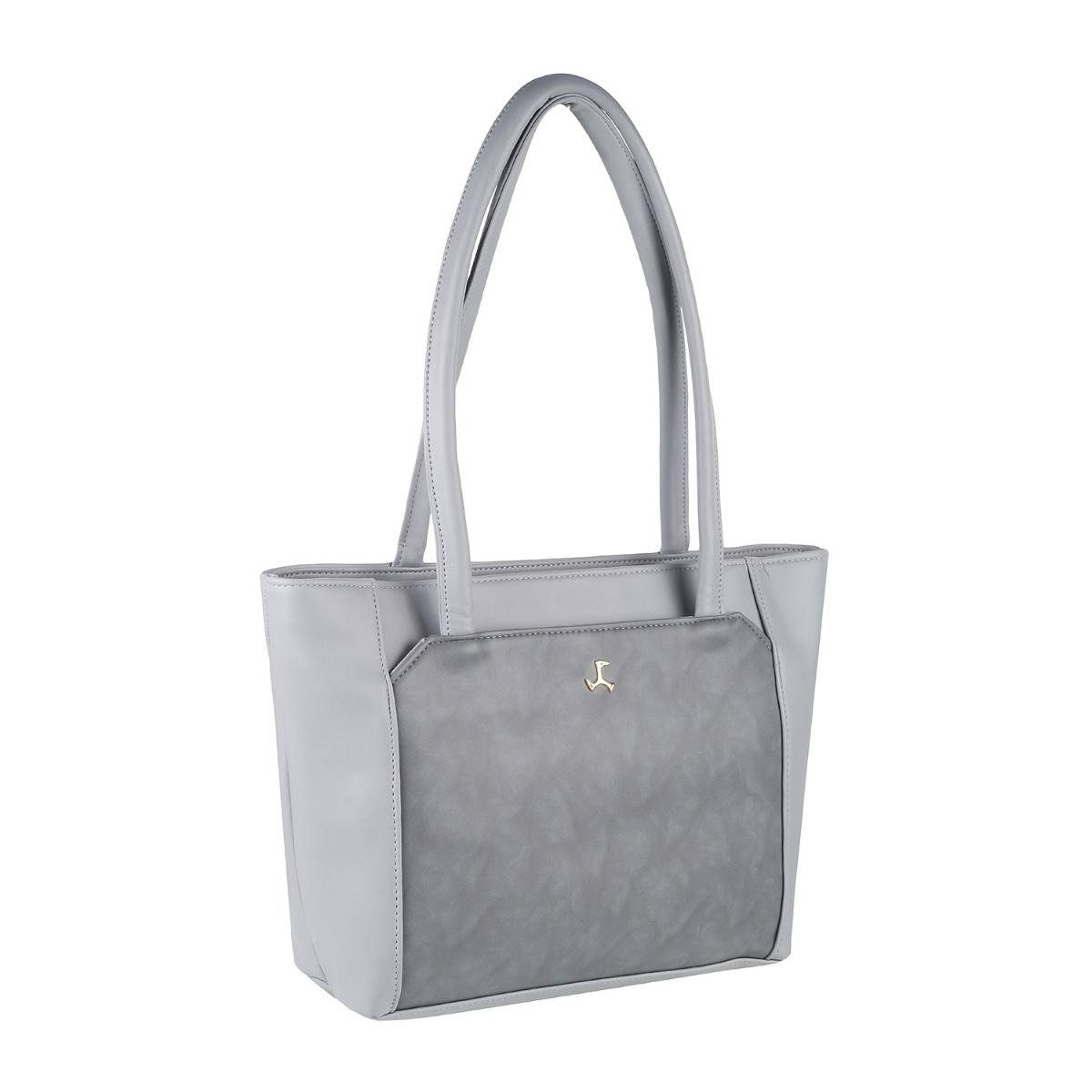 Mochi Solid-Plain Grey Handbag