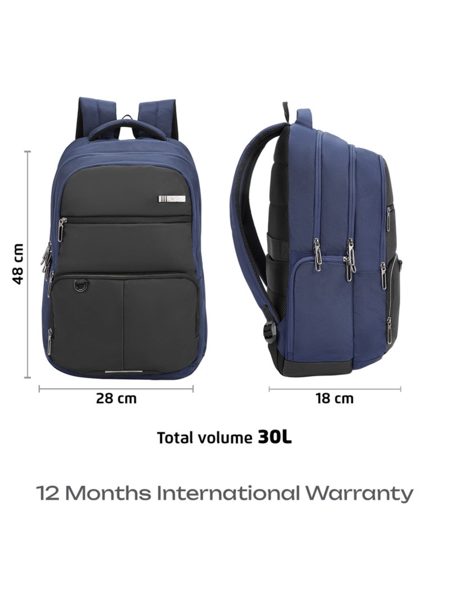 Buy Safari Zen 6 Black and Navy 34L Laptop Backpack-Large Online