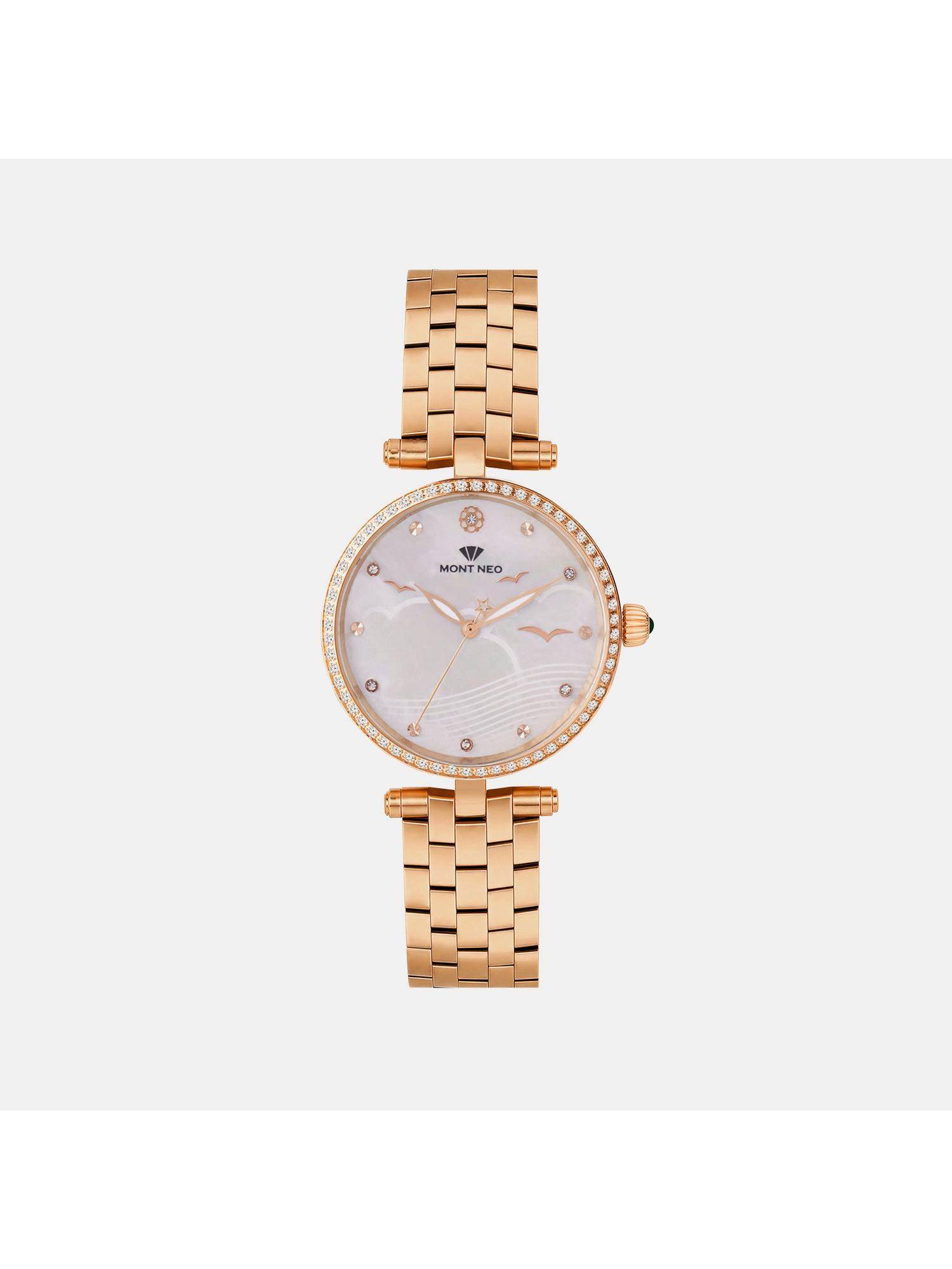Mont Neo Women Quartz Silver Dial Analog Metal Watch - 4518T-M3303 (M)