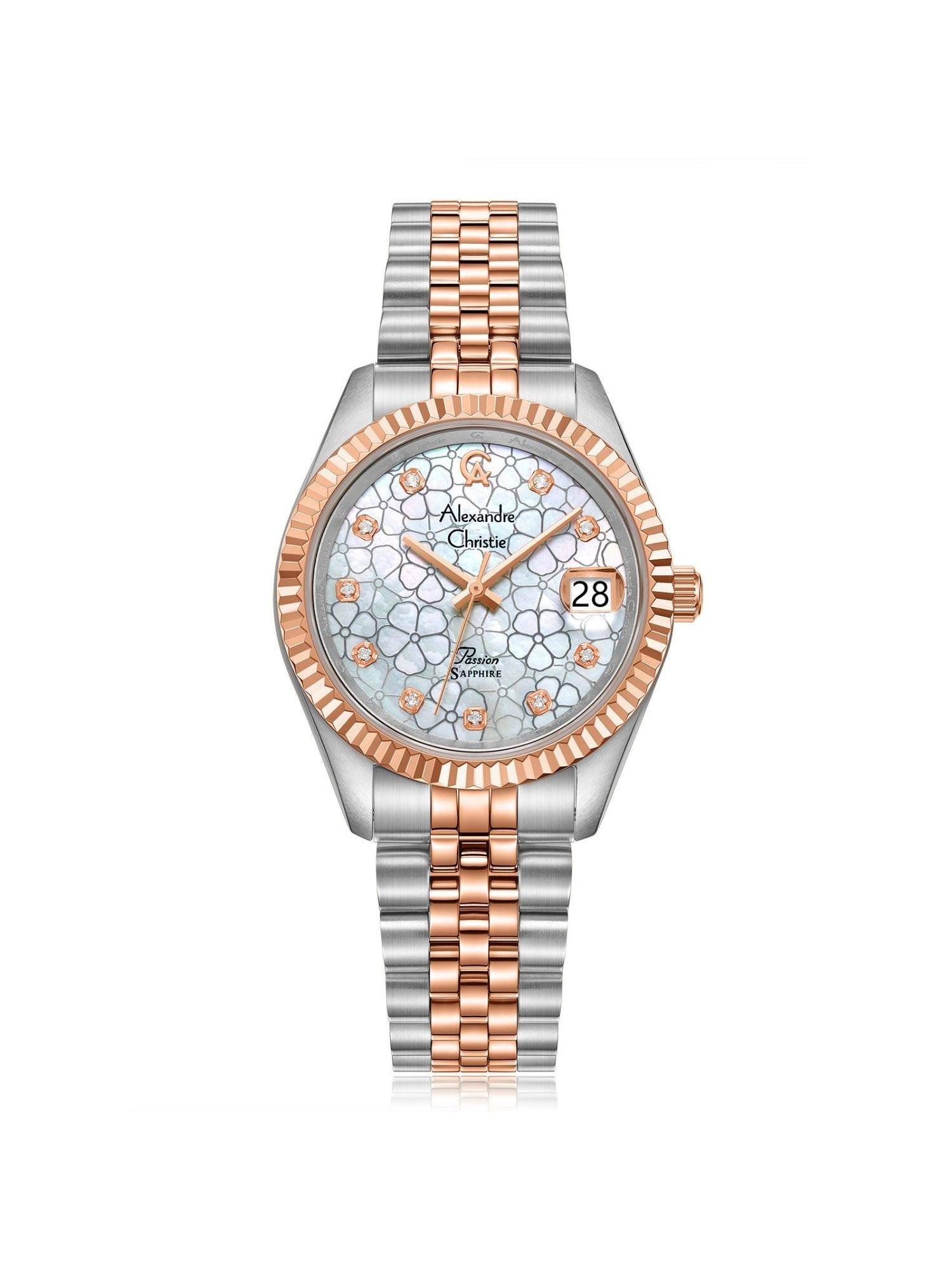 Alexandre Christie Women's Classic Quartz White Dial Watch - 5013LDBTRMS1 (M)