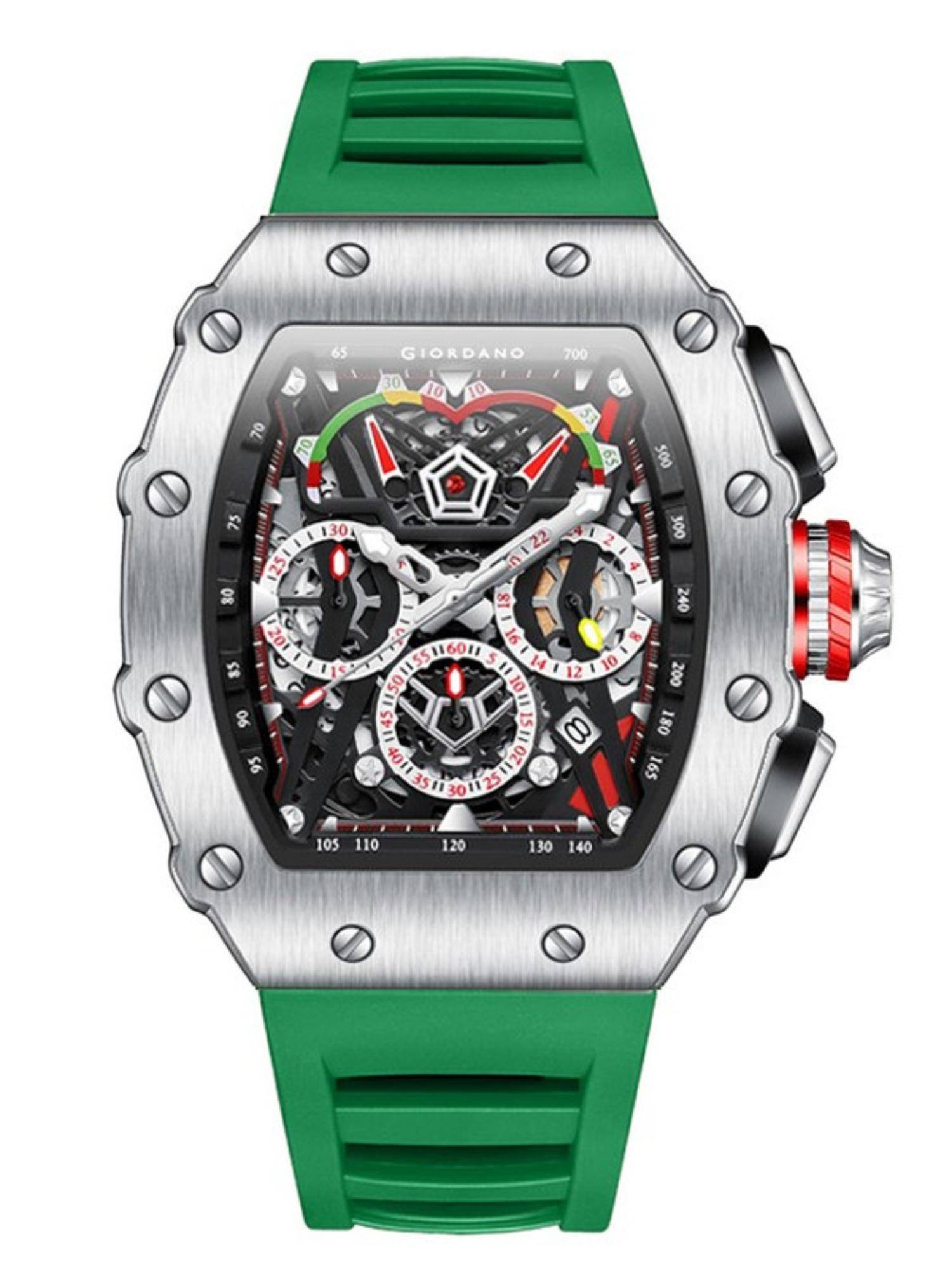 Giordano Multifunction Tonneau Dial Day Date 24H Sub-Dial Watch - GZ-50120-06 (M)