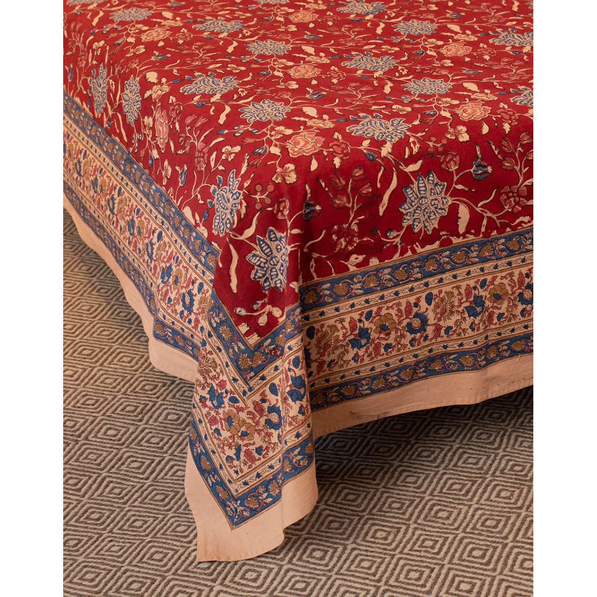 Buy Fabindia Mehulika Cotton Floral Printed Bed Cover Online