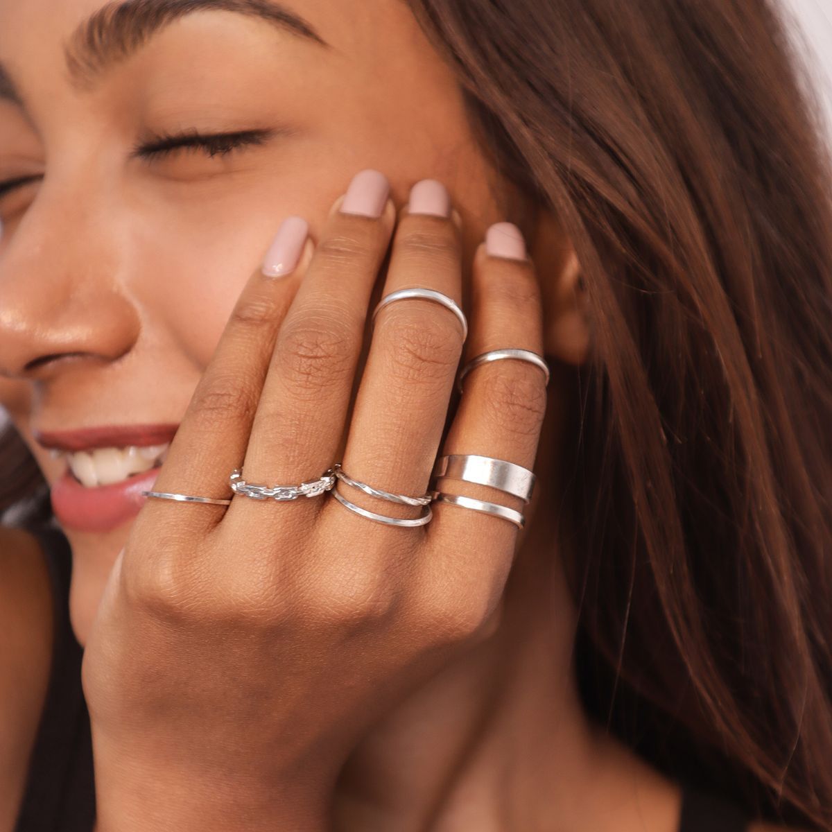Pipa Bella by Nykaa Fashion Set of 4 Y2K Silver Plated and Pink Rings – www. pipabella.com