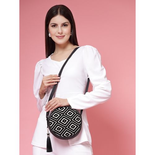 Anekaant Boho Black Tassel Sling Bag