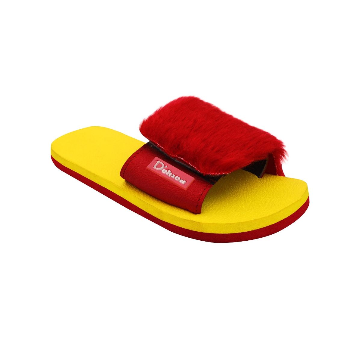 D chica Slippers Sliders for Girls with Red Fur Trimmings EURO 36