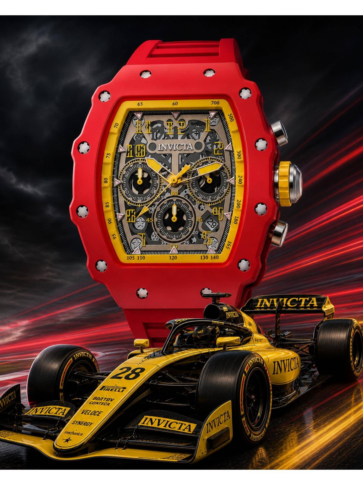 Invicta Racing Quartz Yellow Dial Analog Watch - 69737