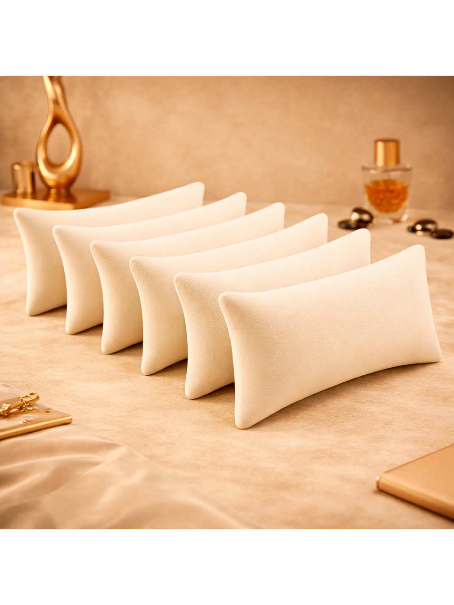 La Trove Premium Velvet Pillow for Bracelets Organizer 7 Inch Pillow Cream (Pack of 7)
