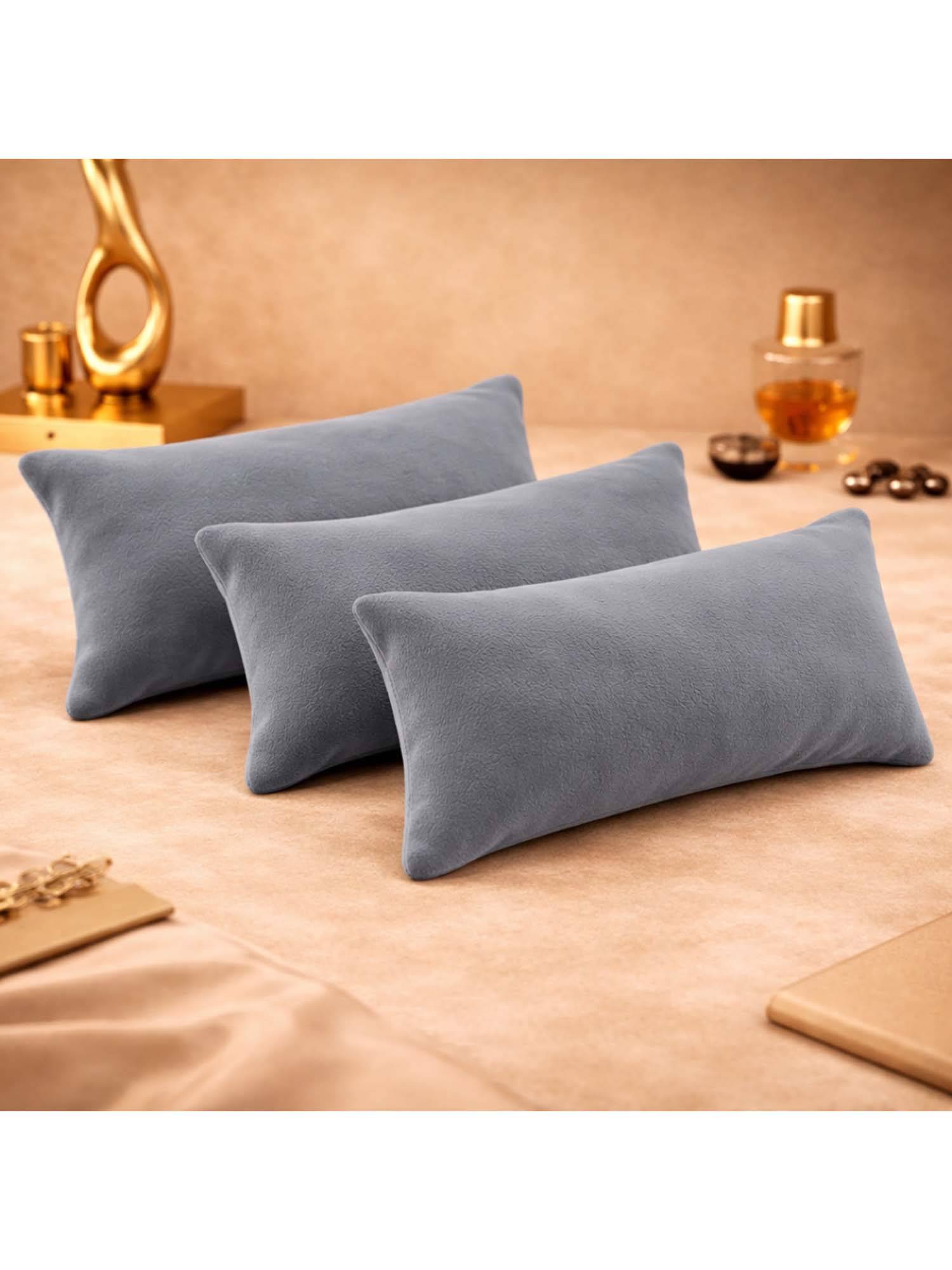 La Trove Premium Velvet Pillow for Bracelets Organizer 7 Inch Pillow Grey (Pack of 3)