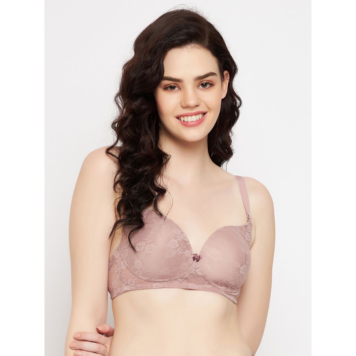 Buy Clovia Lace Lightly Padded Full Cup Wire Free Everyday Bra