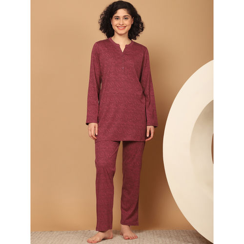 Buy Kanvin Womens Coral Printed Full Sleeve Top with Pyjama (Set