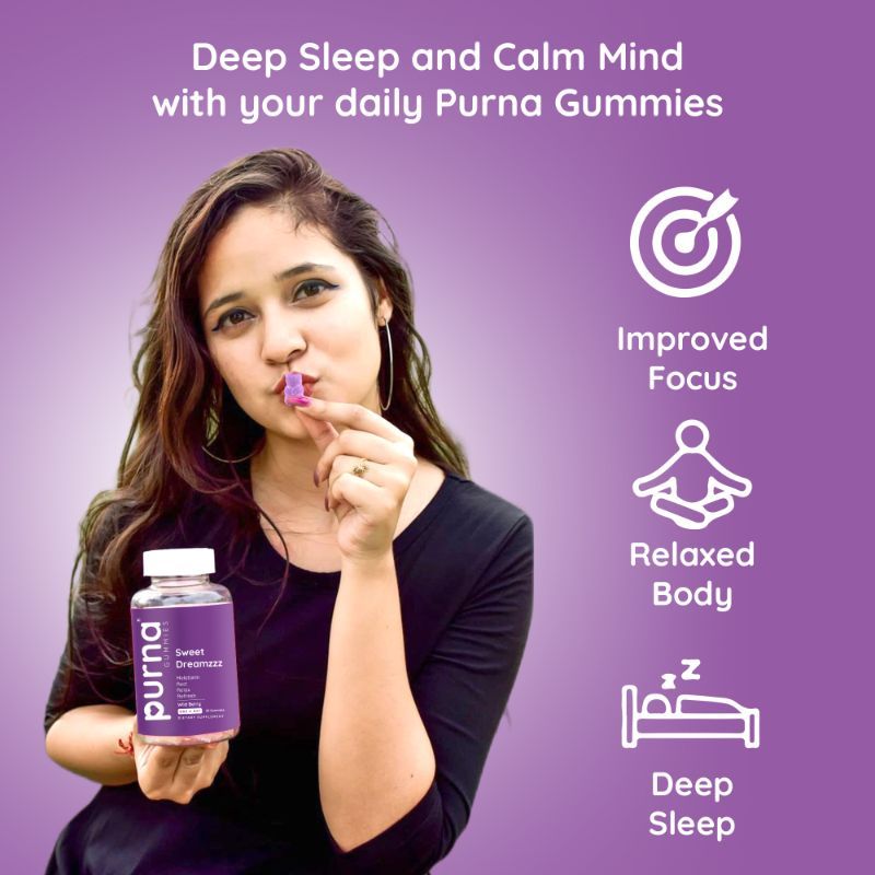 Purna Gummies Melatonin Wild Berry Flavour Gummies for Sleep Well