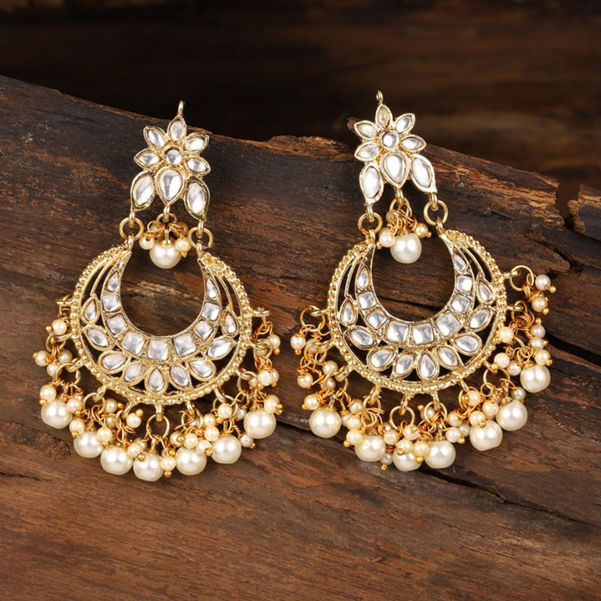 Estele Gold Plated Sparkling Jhumka Earrings for Girls and Women - ESTELE  ACCESSORIES PRIVATE LIMITED - 4227627