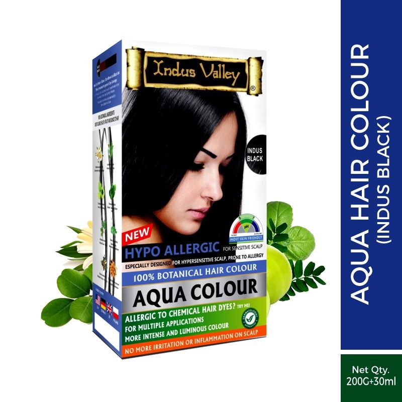 Indus Valley Hypo Allergic Aqua 100% Botanical Hair Colour - Indus Black:  Buy Indus Valley Hypo Allergic Aqua 100% Botanical Hair Colour - Indus  Black Online at Best Price in India | Nykaa