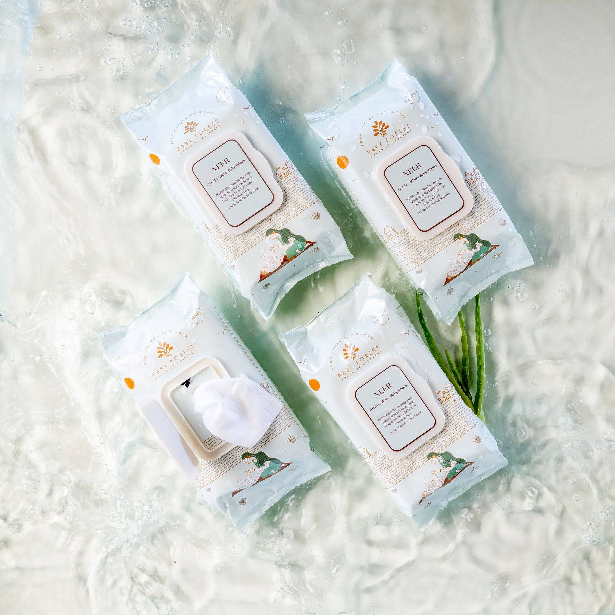 BABY FOREST Neer 99.9% Water Baby Wipes