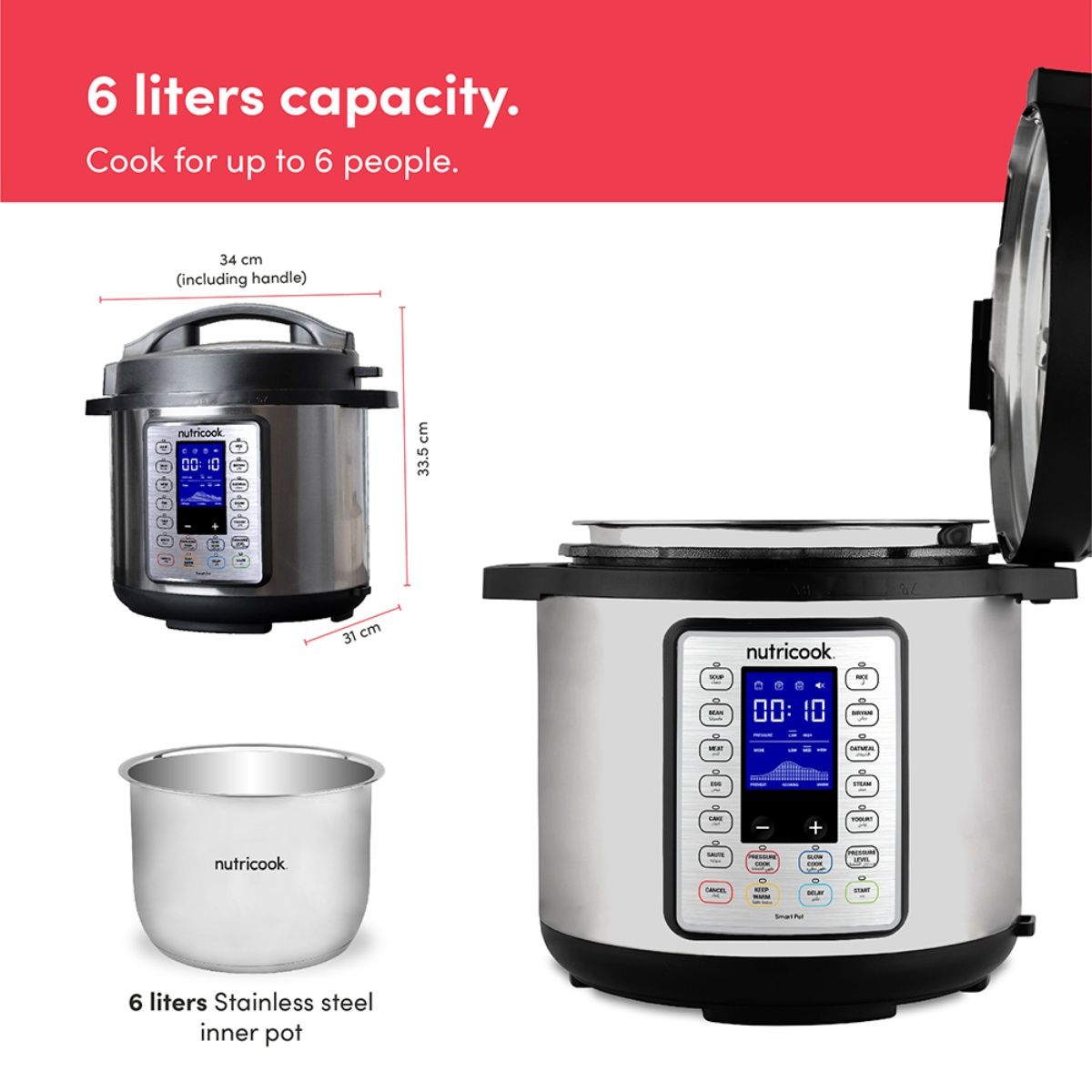 Buy Nutricook Smart Pot Prime 1000 W 10 in 1 Programmable Electric