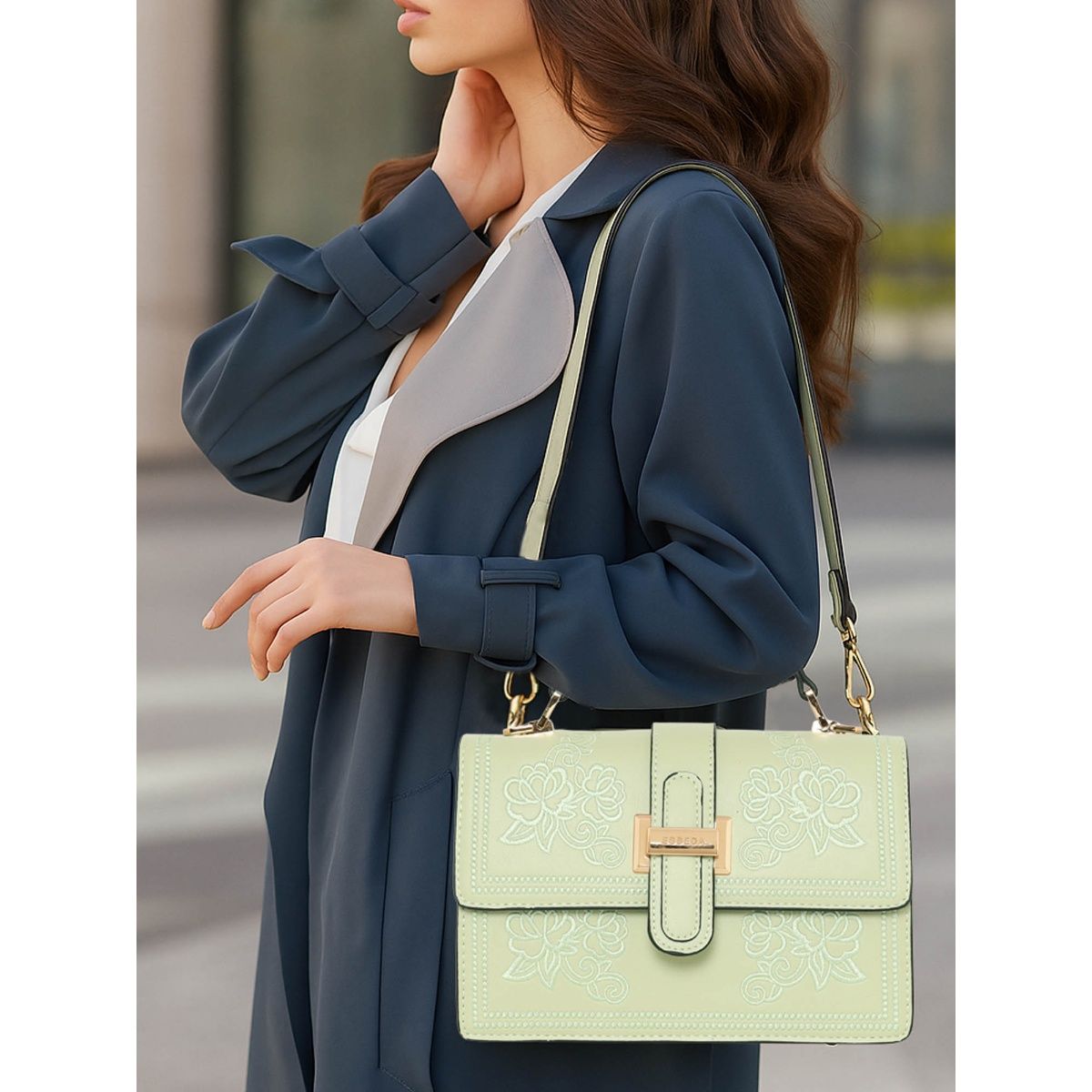 YvesPiaget ポケットコレクション　pico02 Buy ESBEDA Pista Color Floral Embroidery Structured Sling Bag for
