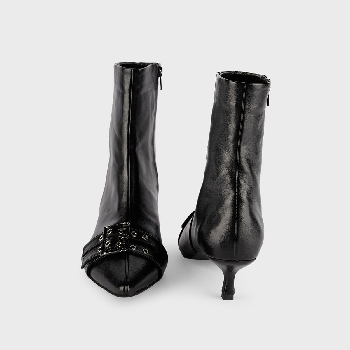 Buy MIXT by Nykaa Fashion Black Pointed Toe Above Ankle Belted