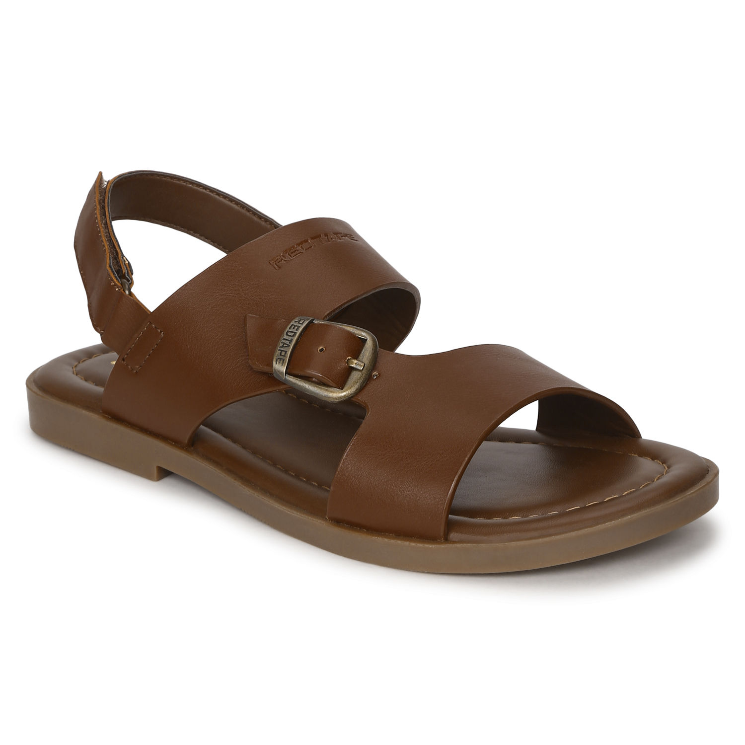 Buy Red Tape Men Black Leather Sandals - Sandals for Men 1409647 | Myntra