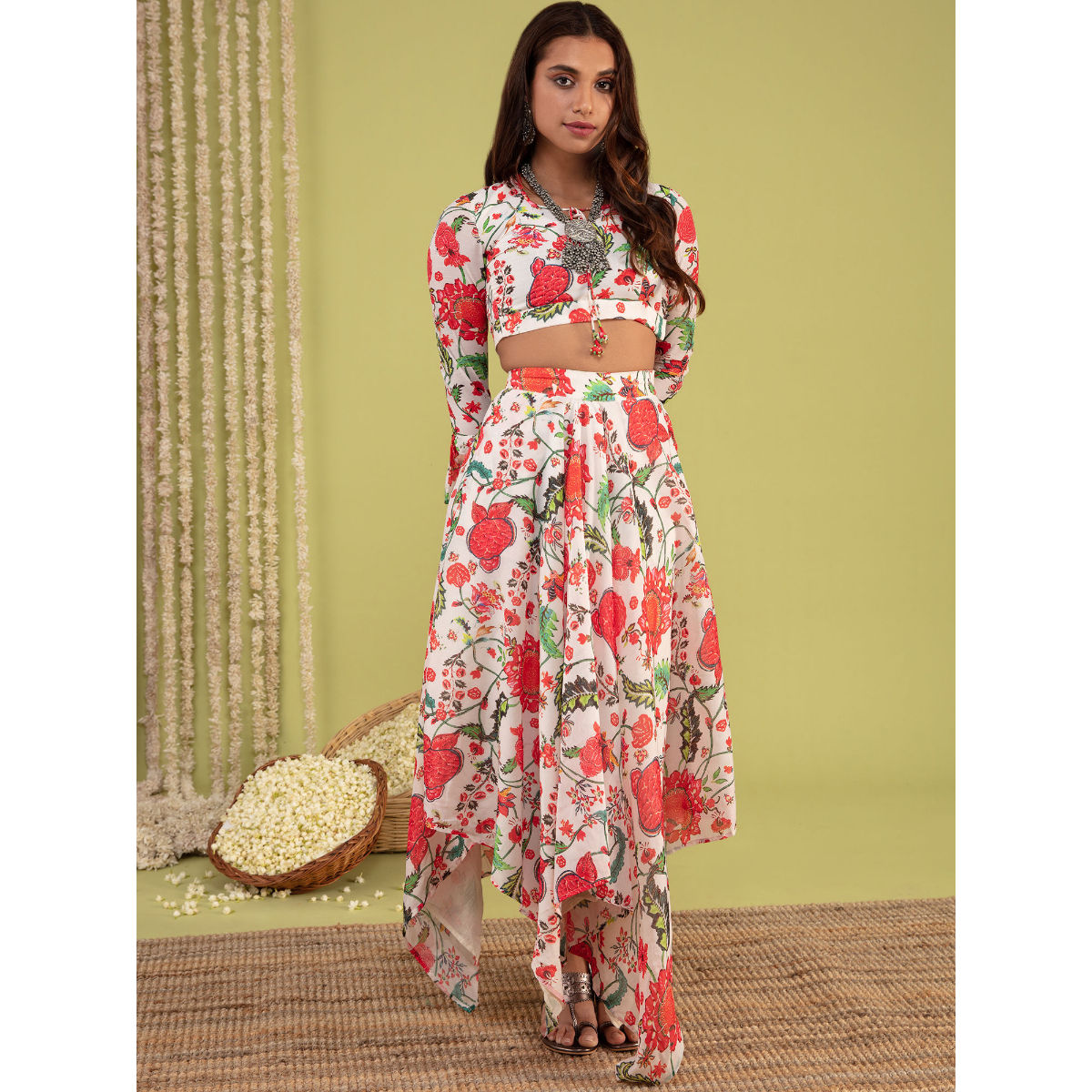 Buy VARANGA Off White Maxi Pure Cotton Womens Ethnic Skirt | Shoppers Stop
