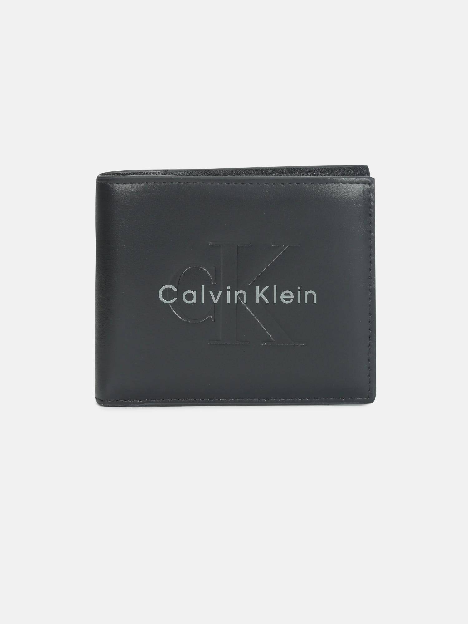 Calvin Klein Logo Black Leather Bi Fold Wallet