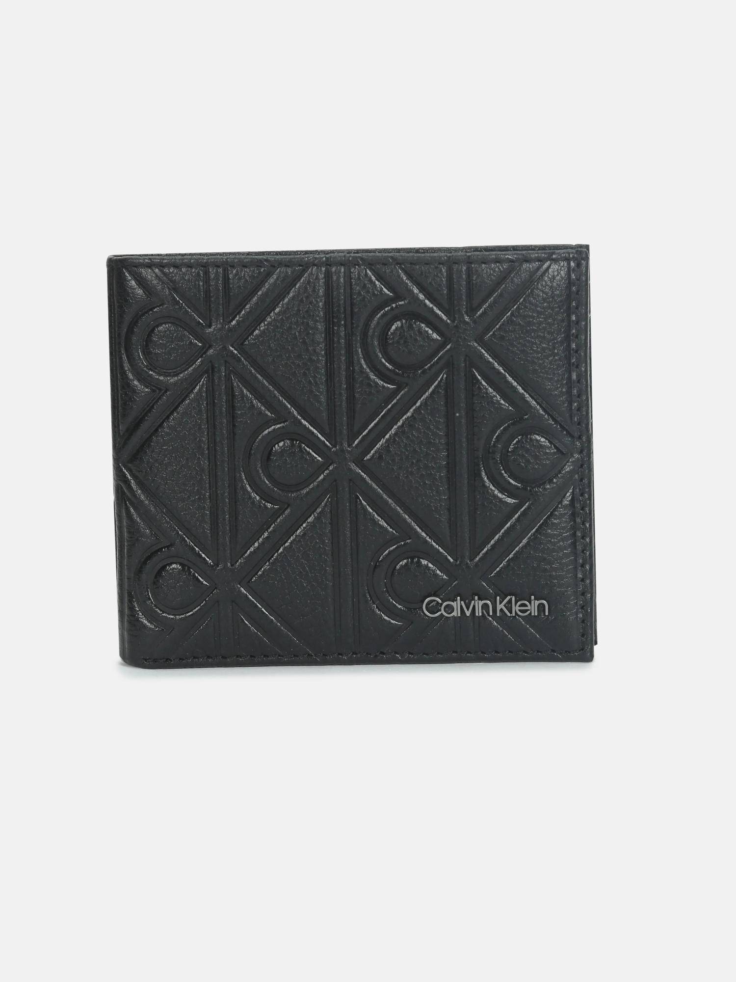 Calvin Klein Logo Black Leather Bi Fold Wallet