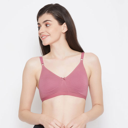 Buy Clovia Padded Non-Wired Full Cup T-shirt Bra in Baby Pink (40C) online