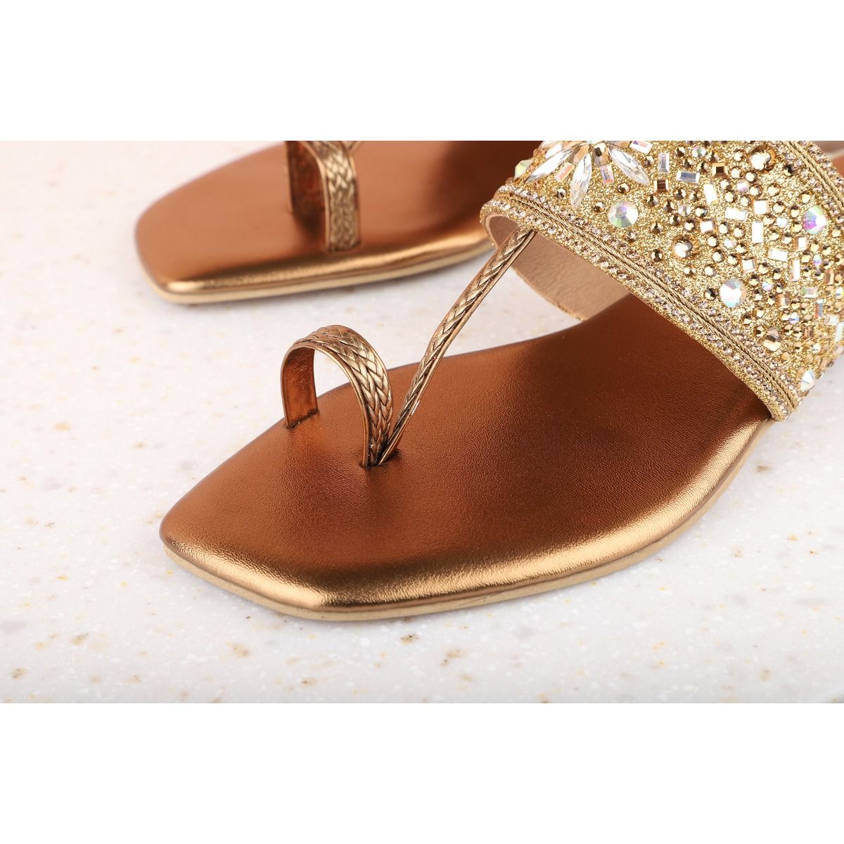 Buy Inc.5 Women Gold Evening Comfort Sandals online