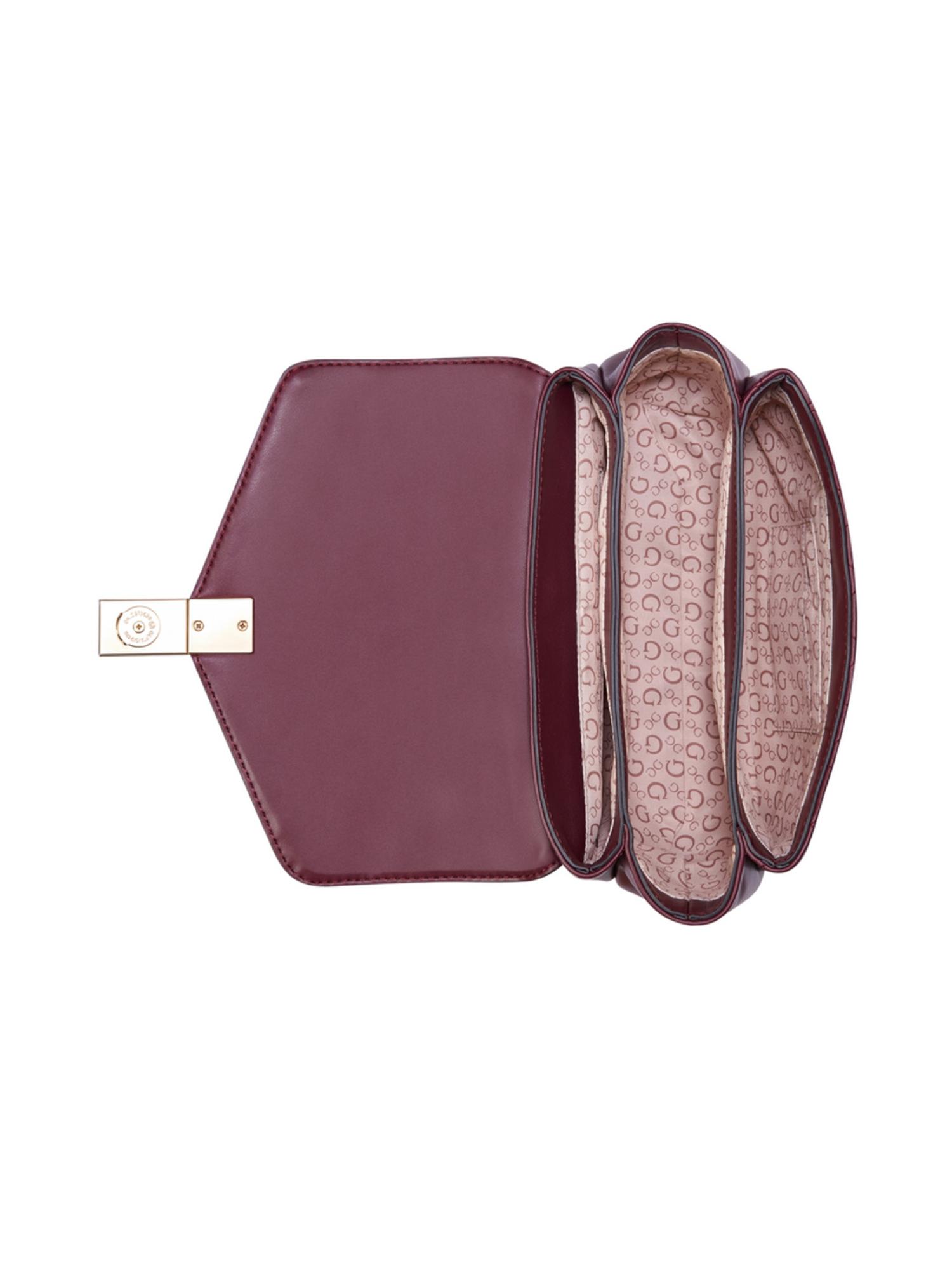 Buy Guess Women Bordeaux Quilted Bethel Top Handle Crossbody Bag