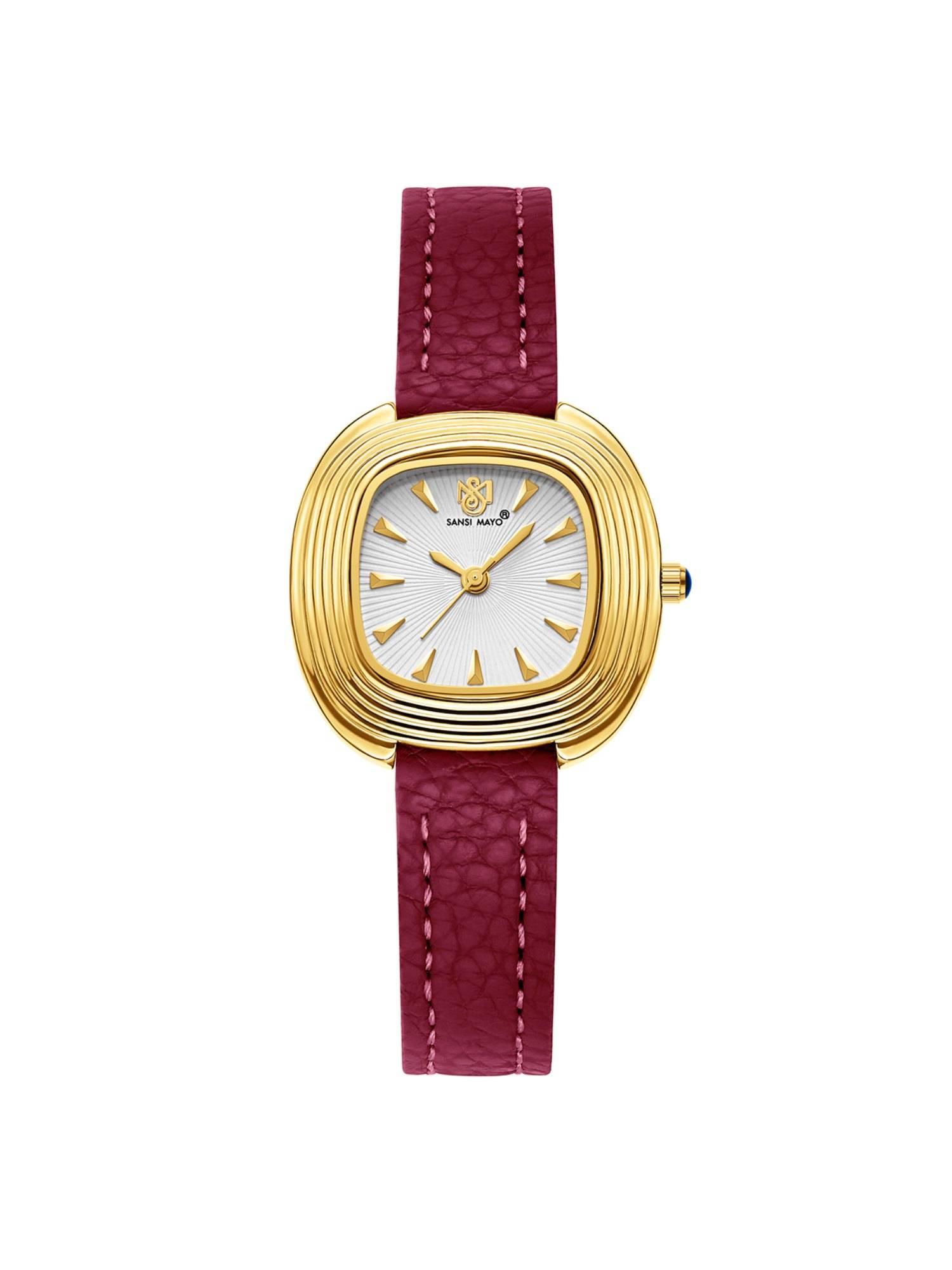 Sansi Mayo Verona Analog Square White Dial Watch for Women-Sm-L-0112-R-G-W (Medium)