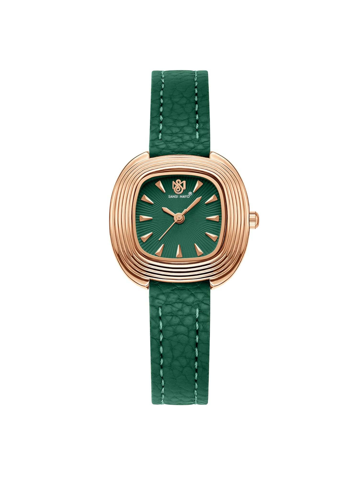 Sansi Mayo Verona Analog Square Green Dial Watch for Women-Sm-L-0113-Ge-Rg-Ge (Medium)