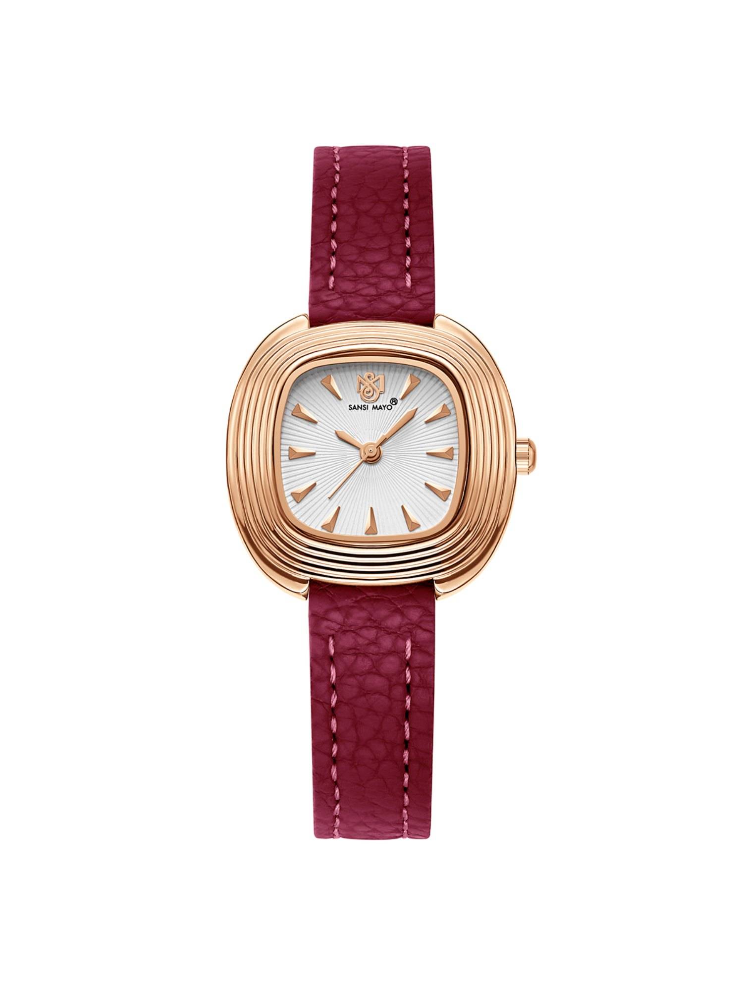 Sansi Mayo Verona Analog Square White Dial Watch for Women-Sm-L-0113-R-Rg-W (Medium)