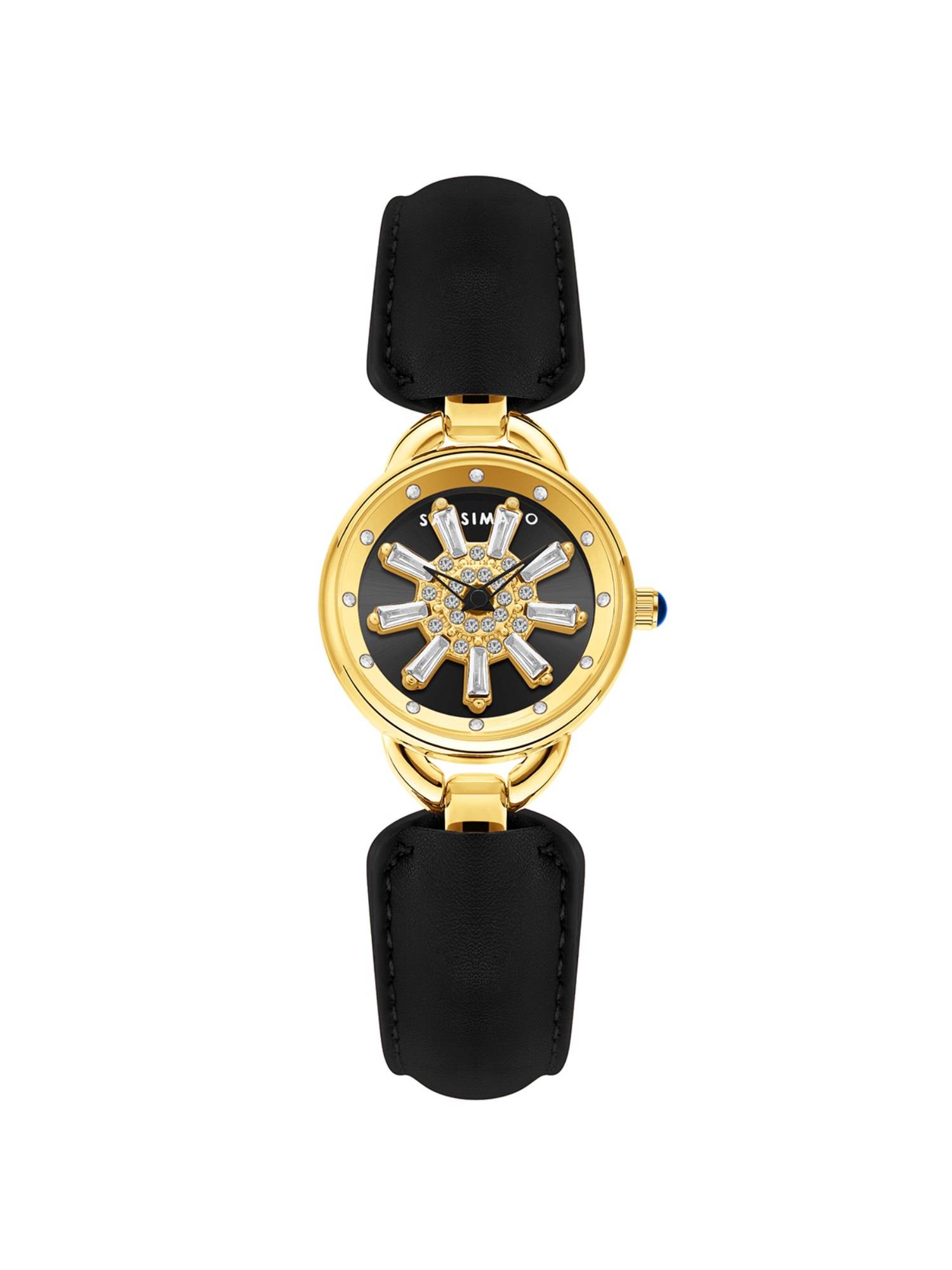 Sansi Mayo Aurora Analog Round Black Dial Watch for Women-Sm-L-0114-B-G-B (Medium)