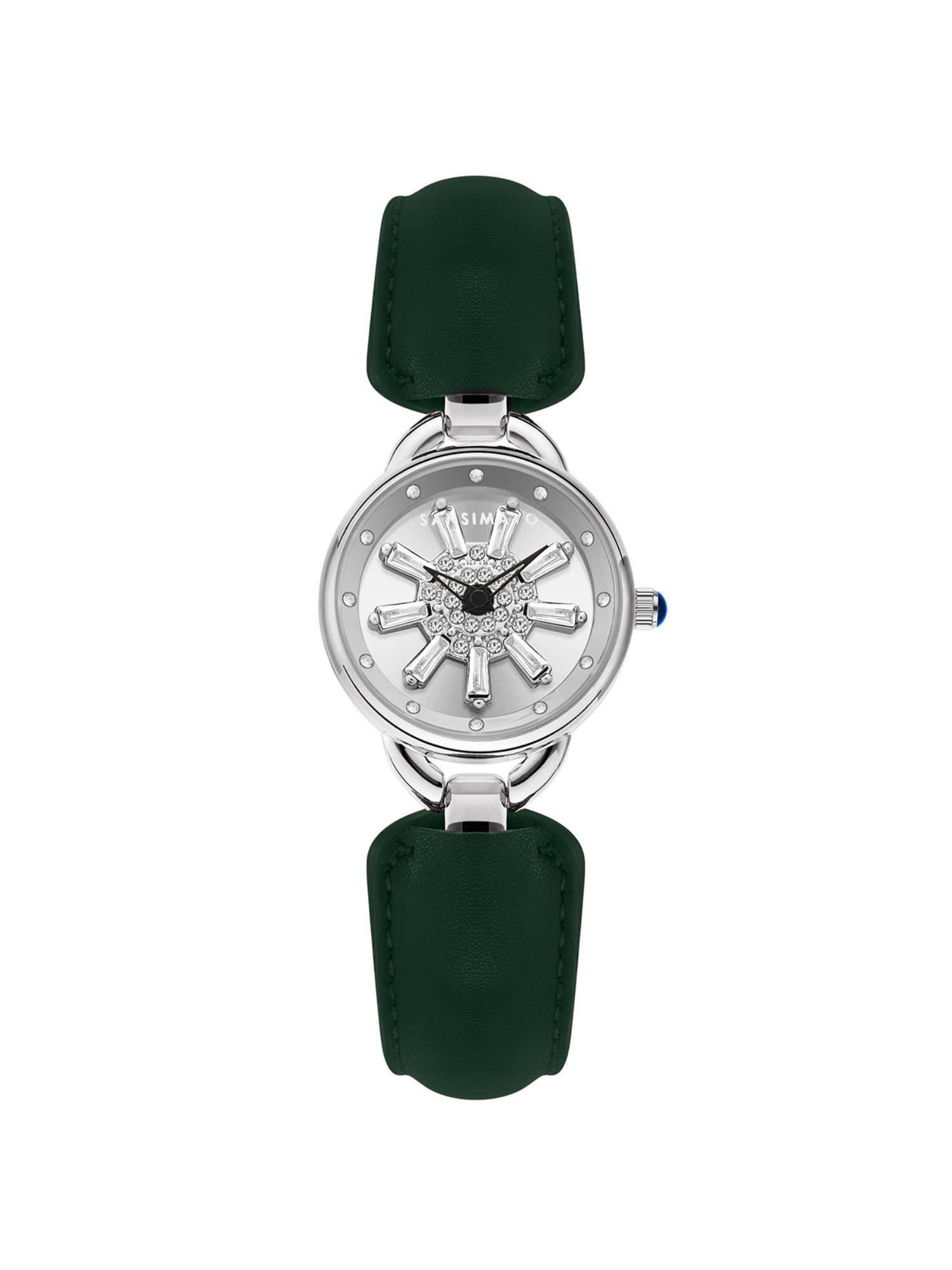 Sansi Mayo Aurora Analog Round Silver Dial Watch for Women-Sm-L-0116-Ge-S-S (Medium)