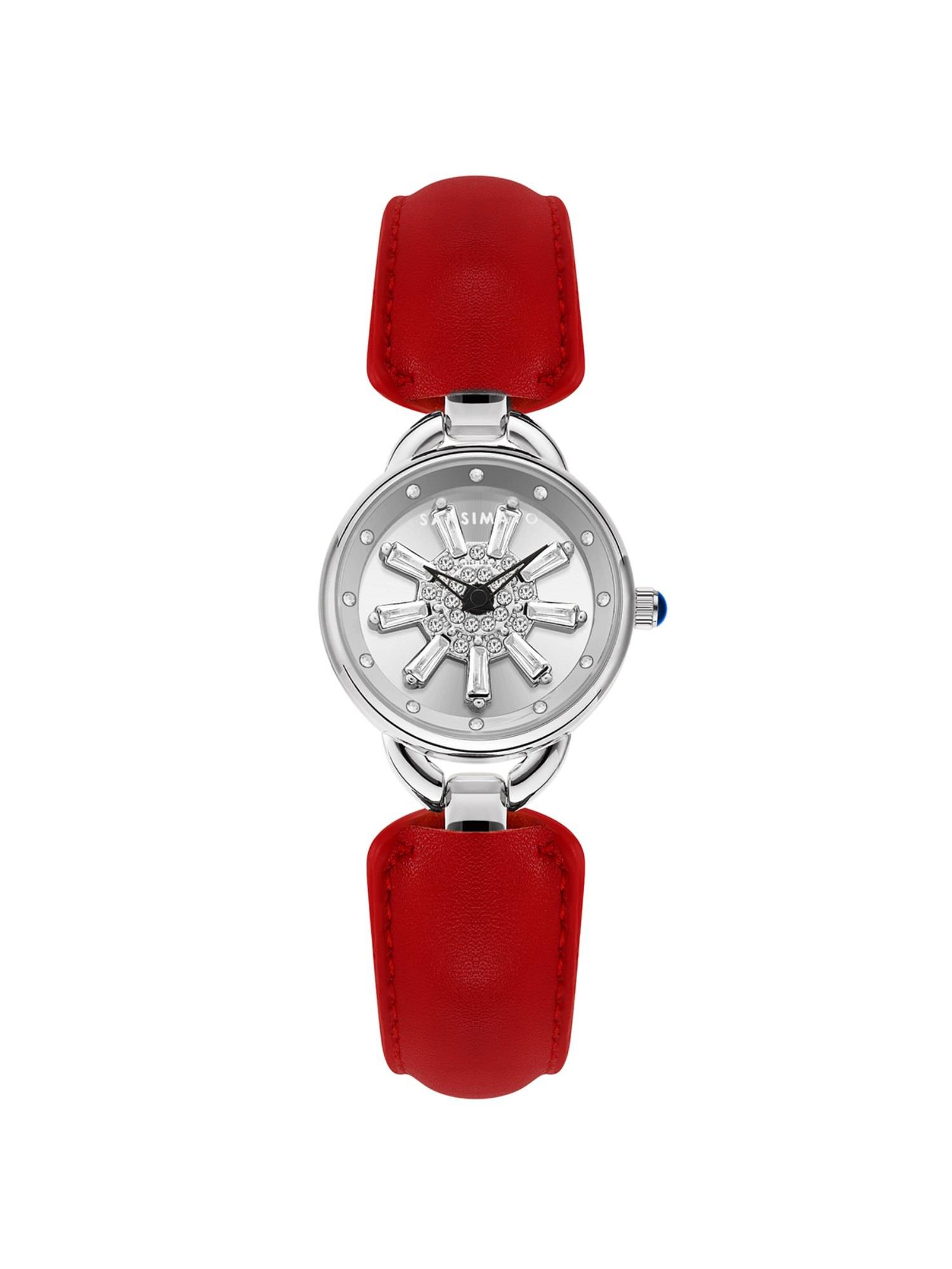 Sansi Mayo Aurora Analog Round Silver Dial Watch for Women-Sm-L-0116-R-S-S (Medium)