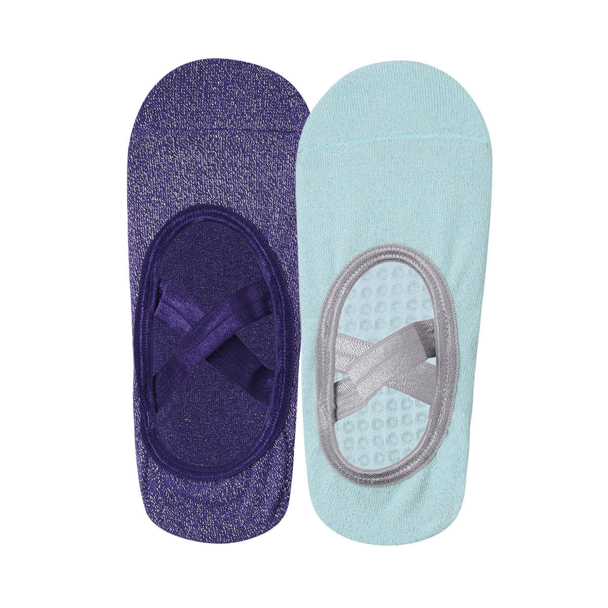 Pilates & Yoga Anti Slip Grip Socks for Women Non Slip Breathable Cotton Socks-set of 2