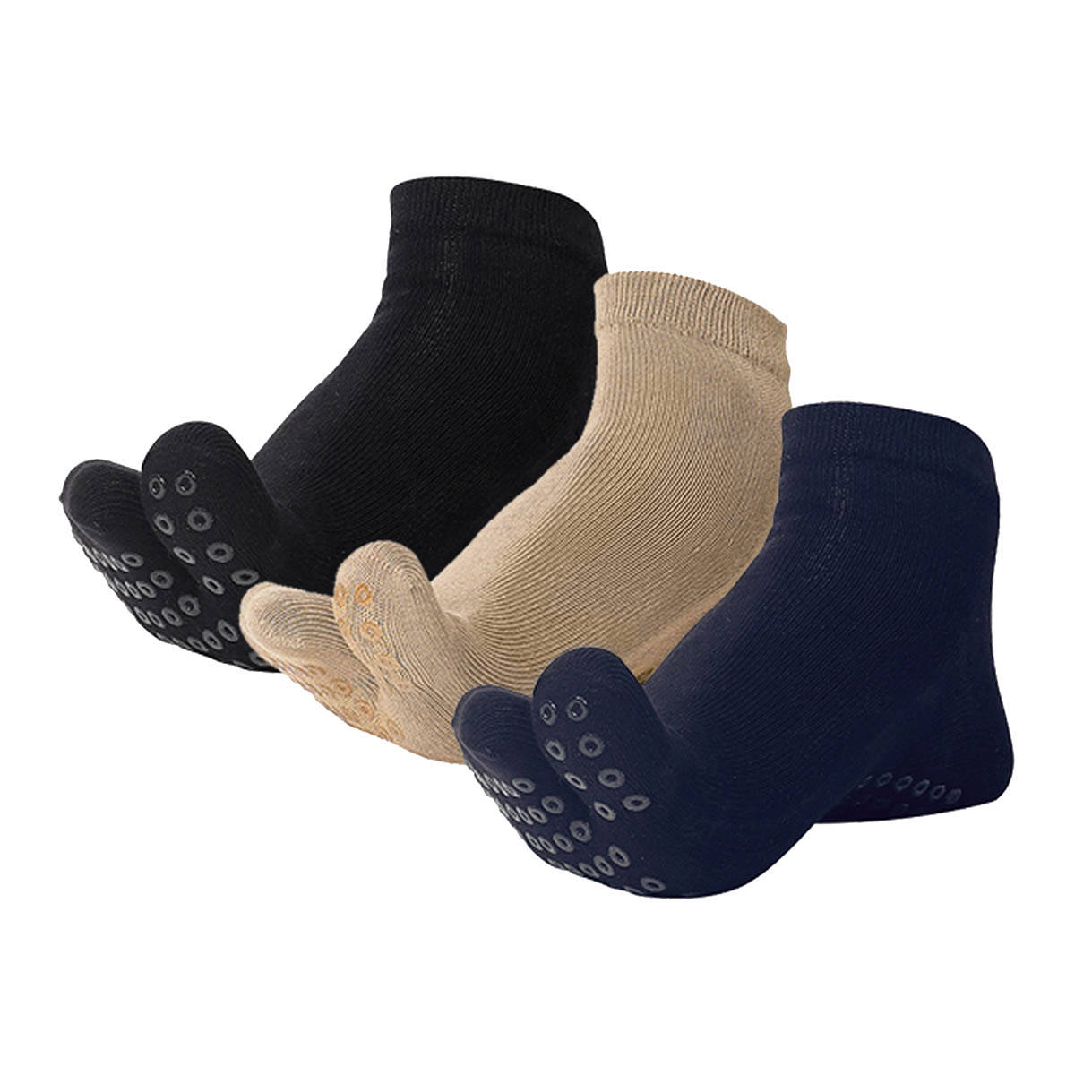 Mint & Oak Pilates Unisex Two-Toe Grip Anti-Slip Socks For Yoga (Pack of 3)