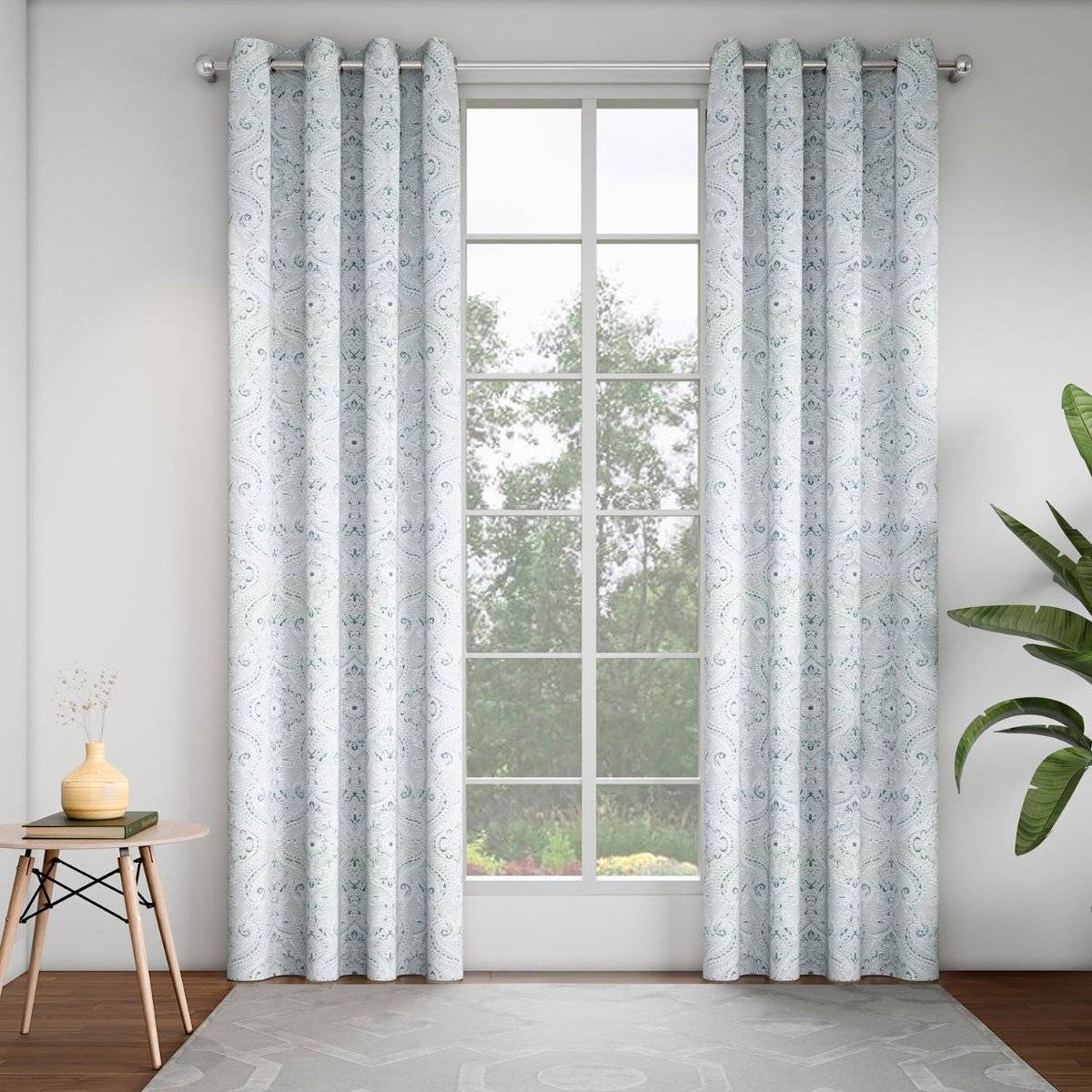 GM Ornamental Sky 7 Feet Room Darkening Door Curtain (Pack of 2)