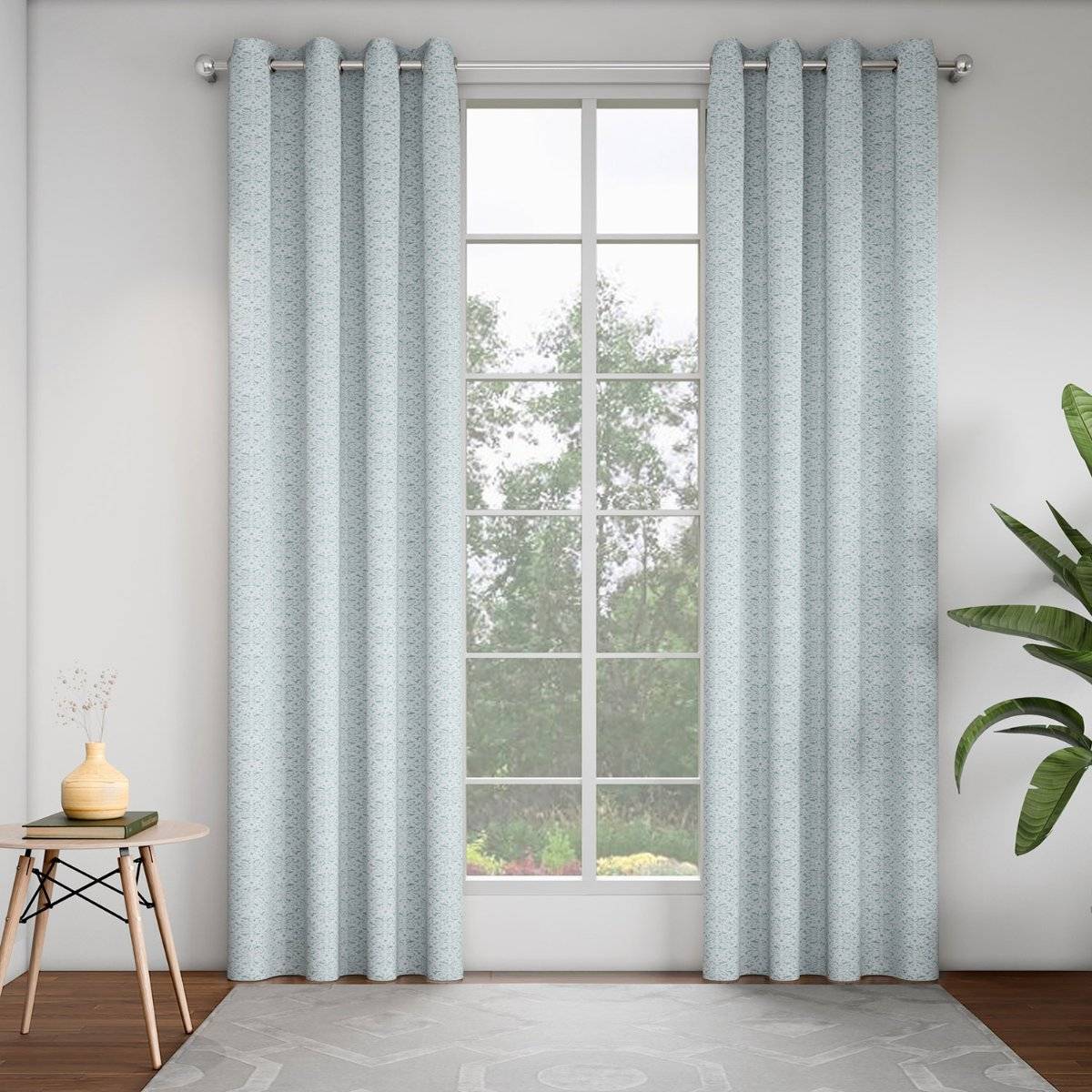 GM Ornamental Sky 7 Feet Room Darkening Door Curtain (Pack of 2)