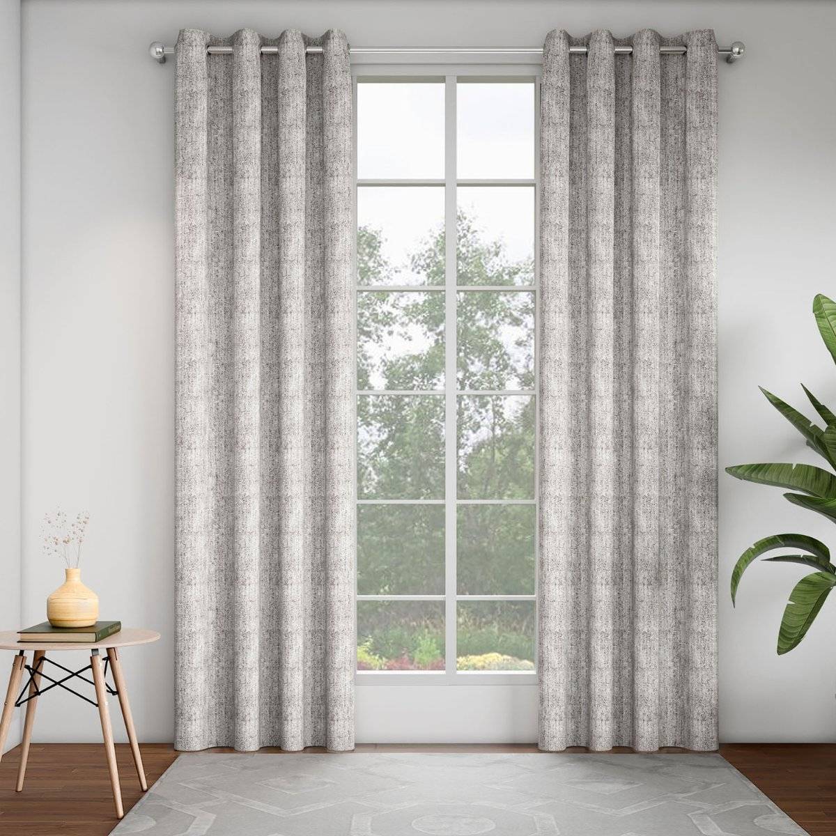 GM Textured Metal 7 Feet Room Darkening Door Curtain (Pack of 2)