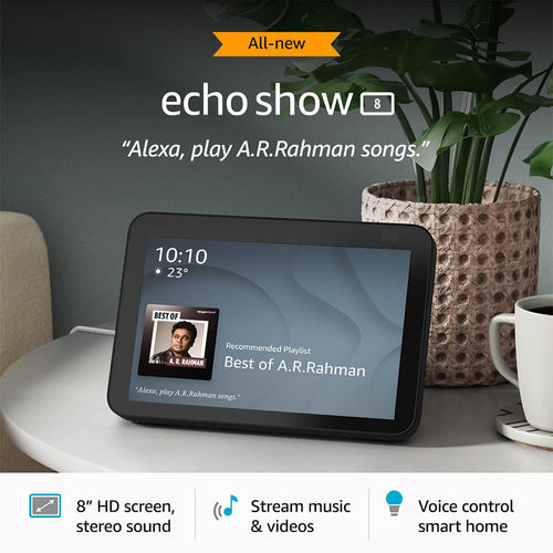 Echo Show8 (2nd Gen,2021) Smart Speaker with 8 HD Screen,13 MP  Camera with Alexa-Black