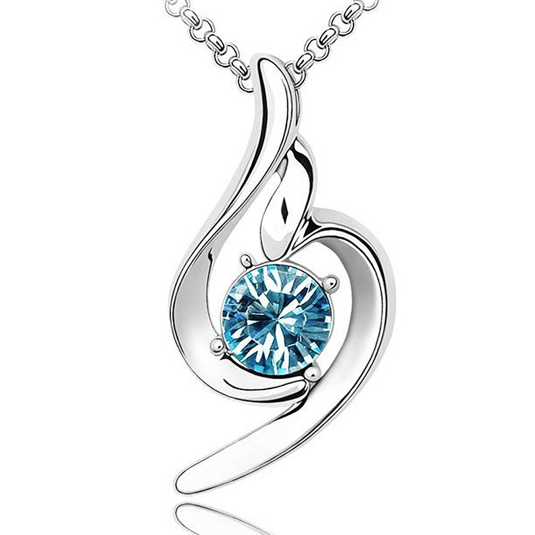 Floating Solitaire Pendant in 18K White Gold | Brilliant Earth