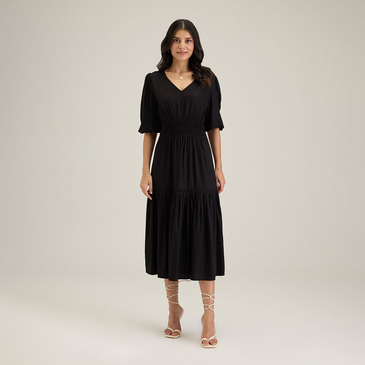 Black short sleeve button down midi dress – Styched Fashion