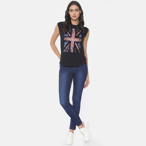 Buy Go Colors Dark Blue Denim Jeggings 360 Degree Super Stretch