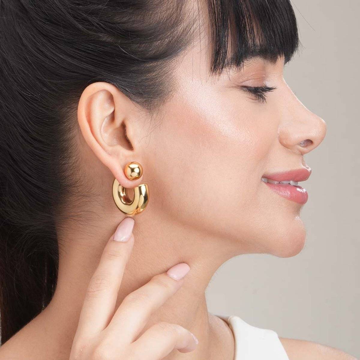 Palmonas Women Modern Muse Hoops Earrings