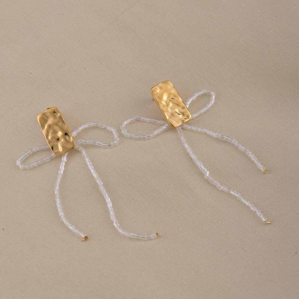 Palmonas Women Gold Plated Beaded Charms Drop Earrings