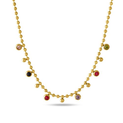 Buy Palmonas Women Multi-Color Jewel Cascade Beaded Necklace Online