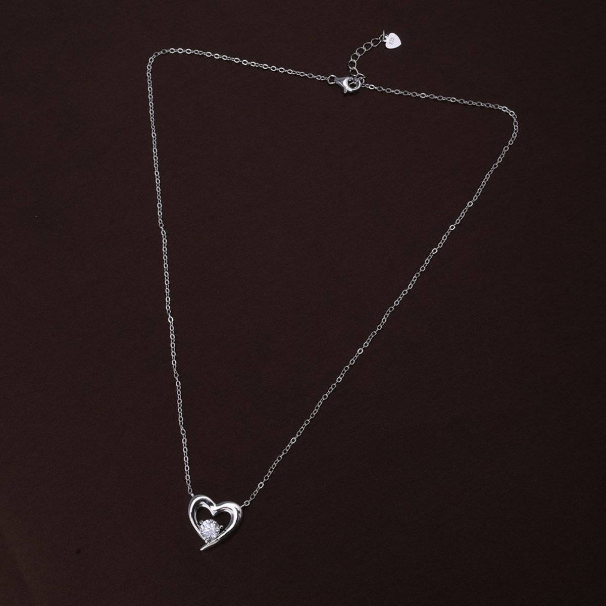 Palmonas Women Silver Solitaire Love Necklace