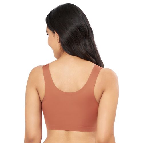 Buy Amante Solid Non Padded Non-wired Full Coverage Slip-on Bra - Brown  Online